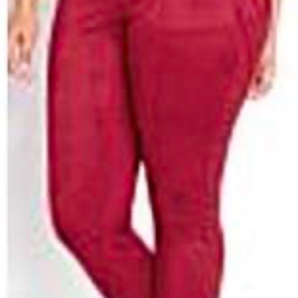 LEGGINGS, FAUX SUEDE, RED, SIZE 26, LOVE & LEGEND, ADDITION ELLE, POLYESTER BLEN - Picture 1 of 6